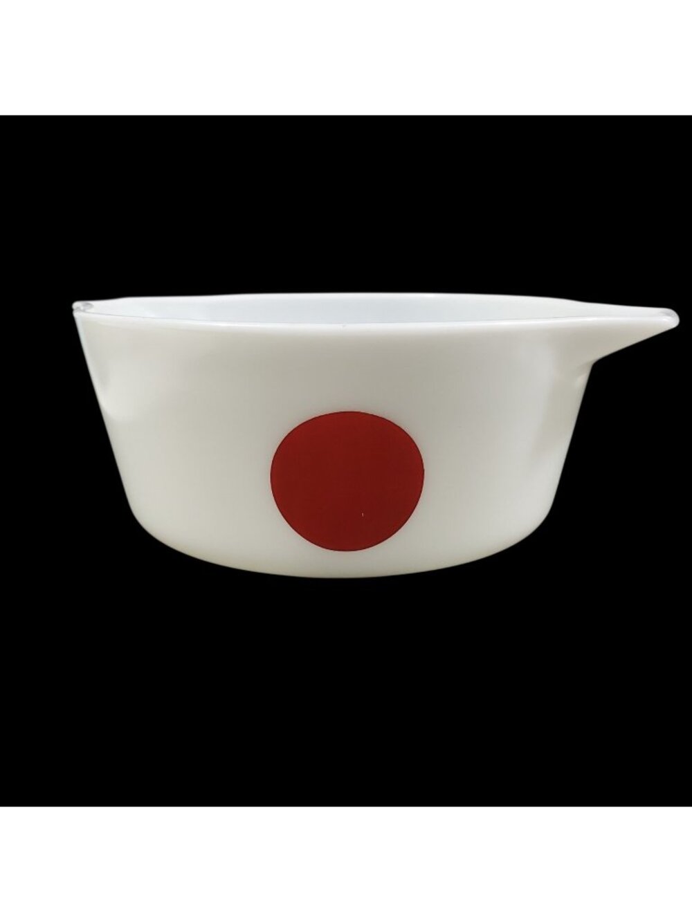 Vtg Pyrex Moon Deco 475-B 2.5 Quart Mixing Casserole Dish White Red Dot No Lid